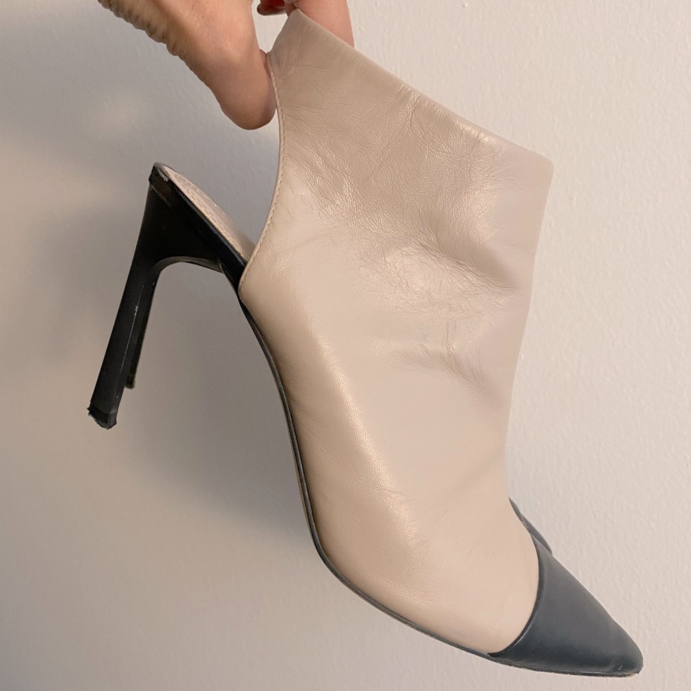 Zara Genuine Leather Cap Toe Ankle Boots